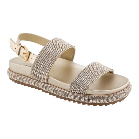 Kenneth Cole Reaction Women's Darleen Embellished Slingback Sandals Gold Size 8 - Picture 1 of 5
